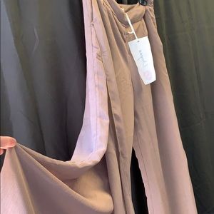 NWT Tan sheer palazzo pants